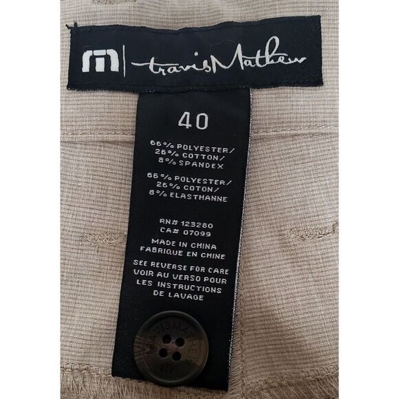 **7-6-25 SOLD OTHER PLATFORM***Travis Mathew Golf Pants 40x32 Tan Weave Linen - Picture 11 of 15